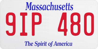 MA license plate 9IP480