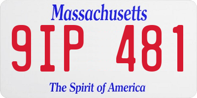 MA license plate 9IP481