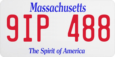 MA license plate 9IP488