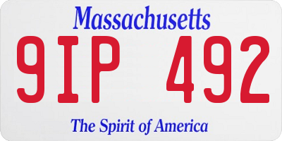 MA license plate 9IP492