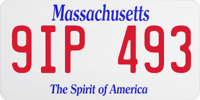 MA license plate 9IP493