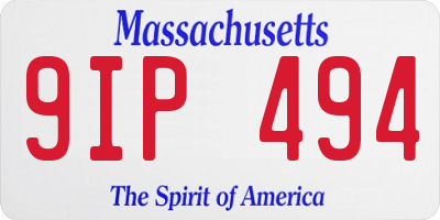 MA license plate 9IP494