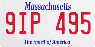 MA license plate 9IP495