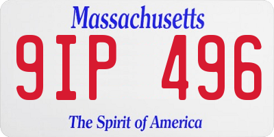 MA license plate 9IP496