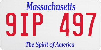 MA license plate 9IP497
