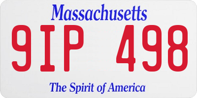 MA license plate 9IP498