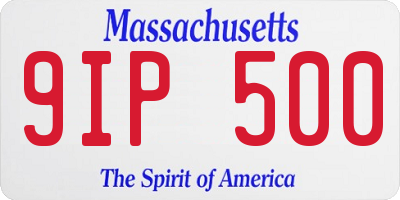 MA license plate 9IP500