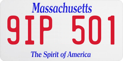 MA license plate 9IP501