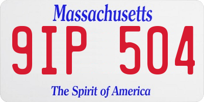 MA license plate 9IP504