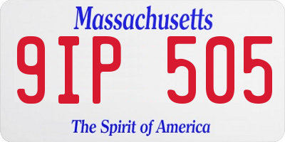 MA license plate 9IP505
