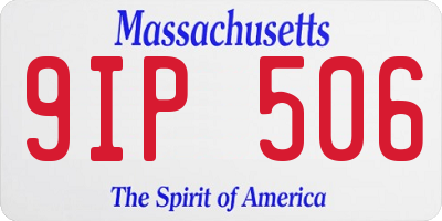 MA license plate 9IP506