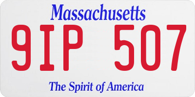 MA license plate 9IP507