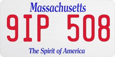 MA license plate 9IP508