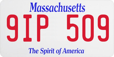 MA license plate 9IP509