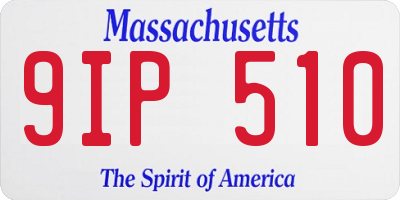 MA license plate 9IP510