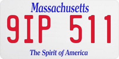 MA license plate 9IP511