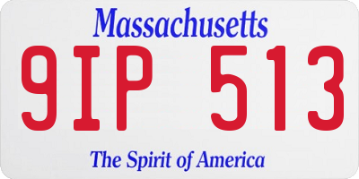 MA license plate 9IP513