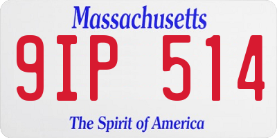 MA license plate 9IP514