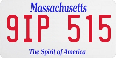 MA license plate 9IP515