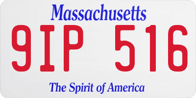 MA license plate 9IP516