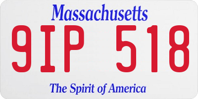 MA license plate 9IP518