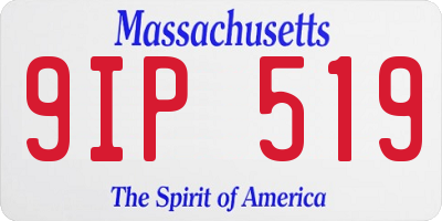 MA license plate 9IP519