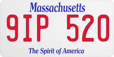 MA license plate 9IP520
