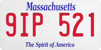 MA license plate 9IP521
