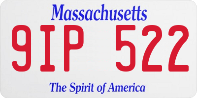 MA license plate 9IP522