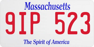 MA license plate 9IP523