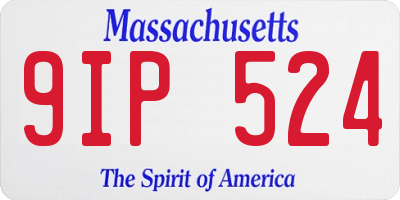 MA license plate 9IP524