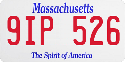 MA license plate 9IP526