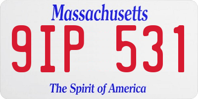MA license plate 9IP531