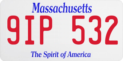 MA license plate 9IP532