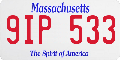 MA license plate 9IP533