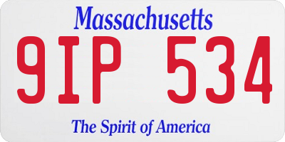MA license plate 9IP534