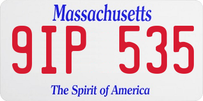 MA license plate 9IP535