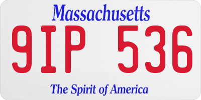 MA license plate 9IP536