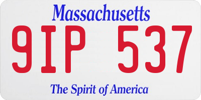 MA license plate 9IP537