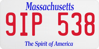 MA license plate 9IP538