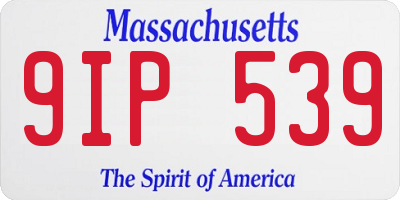 MA license plate 9IP539