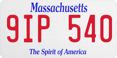 MA license plate 9IP540