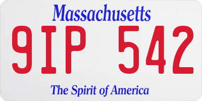 MA license plate 9IP542