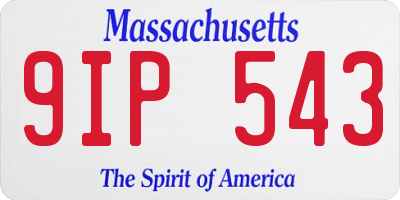 MA license plate 9IP543