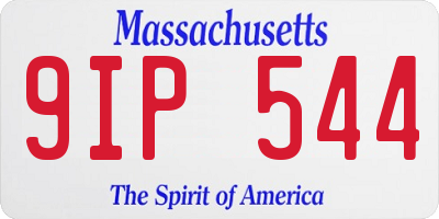 MA license plate 9IP544