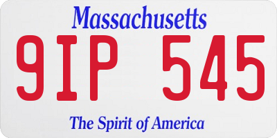 MA license plate 9IP545