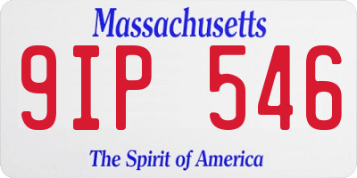 MA license plate 9IP546