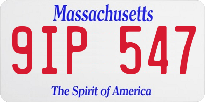 MA license plate 9IP547
