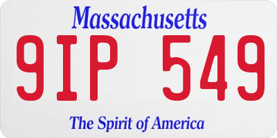 MA license plate 9IP549