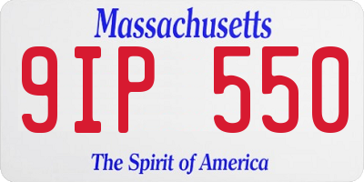 MA license plate 9IP550